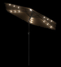 Sonnenschirm mit LED und Stahlmast Braun 223x223x213 cm