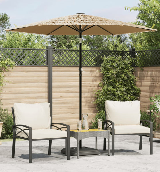 Sonnenschirm mit LED und Stahlmast Braun 223x223x213 cm
