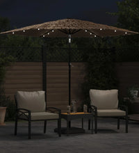 Sonnenschirm mit LED und Stahlmast Braun 268x268x226 cm