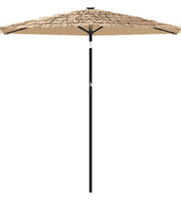 Sonnenschirm mit LED und Stahlmast Braun 268x268x226 cm