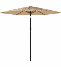 Sonnenschirm mit LED und Stahlmast Braun 268x268x226 cm
