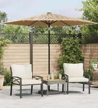 Sonnenschirm mit LED und Stahlmast Braun 268x268x226 cm