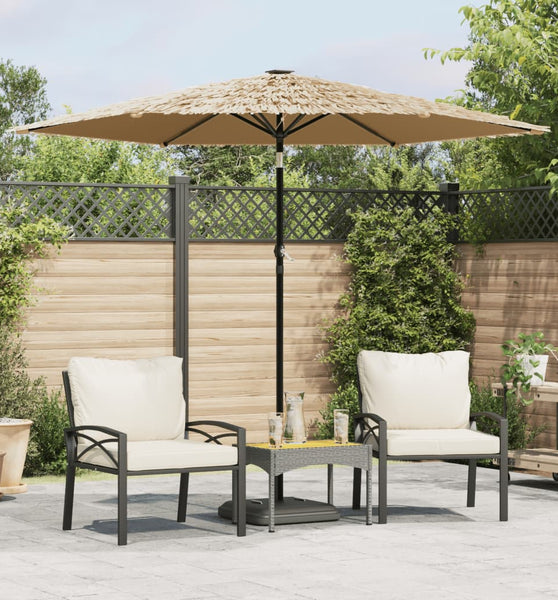 Sonnenschirm mit LED und Stahlmast Braun 268x268x226 cm