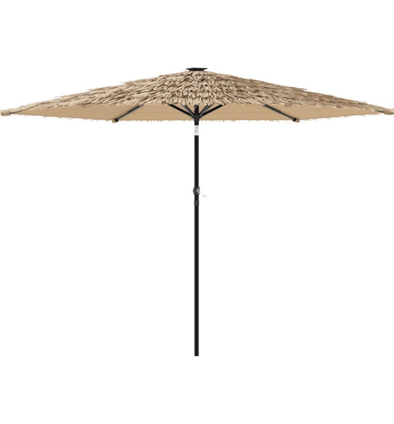 Sonnenschirm mit LED und Stahlmast Braun 288x288x225 cm