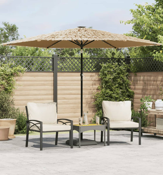 Sonnenschirm mit LED und Stahlmast Braun 288x288x225 cm