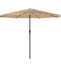 Sonnenschirm mit LED und Stahlmast Braun 324x324x247 cm