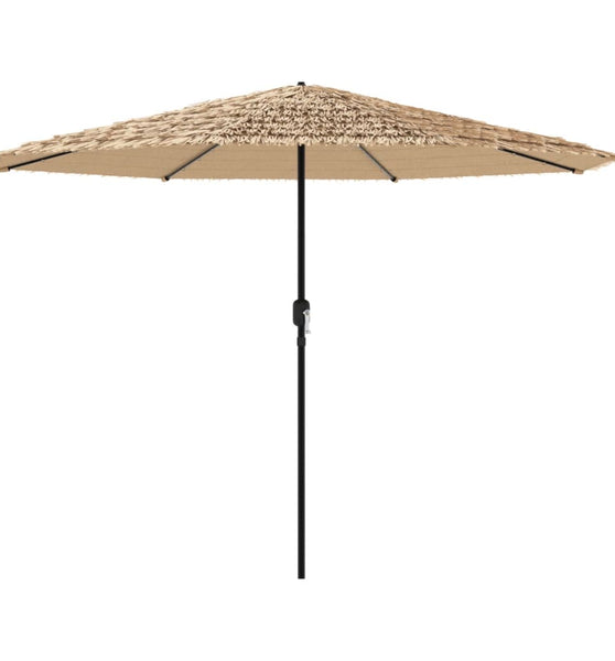 Sonnenschirm mit LED und Stahlmast Braun 324x324x247 cm