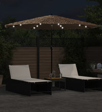 Sonnenschirm mit LED und Stahlmast Braun 324x324x247 cm