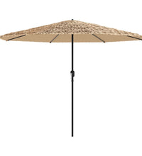 Sonnenschirm mit LED und Stahlmast Braun 324x324x247 cm