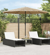 Sonnenschirm mit LED und Stahlmast Braun 324x324x247 cm