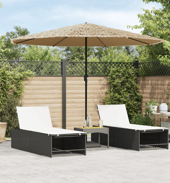 Sonnenschirm mit LED und Stahlmast Braun 324x324x247 cm
