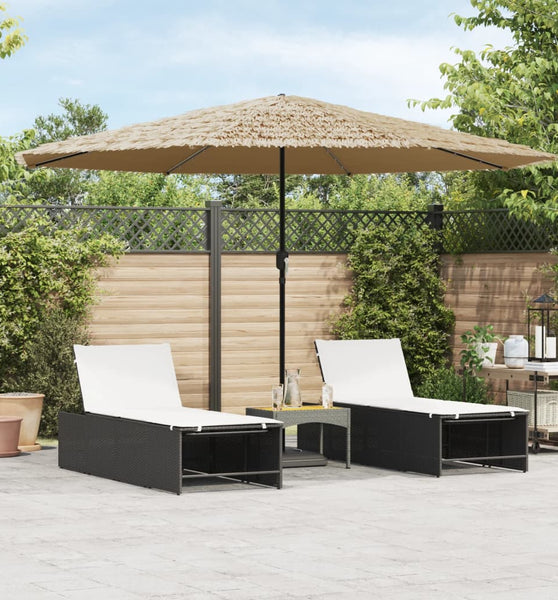 Sonnenschirm mit LED und Stahlmast Braun 388x388x248 cm