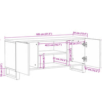 TV-Schrank Braun 105x34x46 cm Massivholz Mango