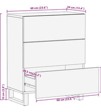 Sideboard 60x34x75 cm Massivholz Akazie