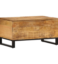 Couchtisch 80x51x40 cm Raues Massives Mangoholz