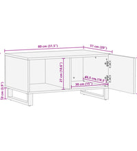 Couchtisch 80x51x40 cm Raues Massives Mangoholz