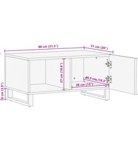 Couchtisch Braun 80x51x40 cm Massivholz Mango