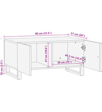 Couchtisch 80x51x40 cm Raues Massives Mangoholz