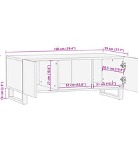 Couchtisch Braun 100x55x40 cm Massivholz Mango