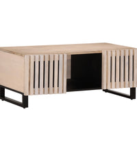 Couchtisch Weiß 100x55x40 cm Massivholz Mango