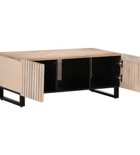 Couchtisch Weiß 100x55x40 cm Massivholz Mango