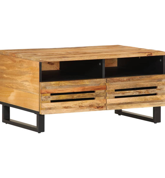 Couchtisch 80x55x40 cm Raues Massivholz Mango