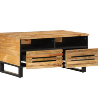 Couchtisch 80x55x40 cm Raues Massivholz Mango