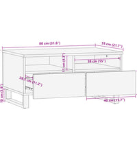 Couchtisch Braun 80x55x40 cm Massivholz Mango