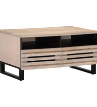 Couchtisch 80x55x40 cm Raues Massivholz Mango