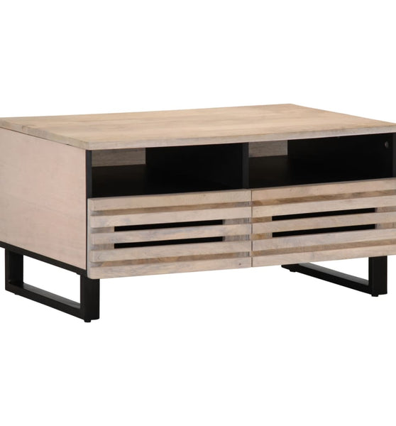 Couchtisch 80x55x40 cm Raues Massivholz Mango