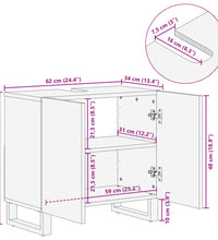 Waschbeckenunterschrank 62x34x58 cm Massivholz Mango