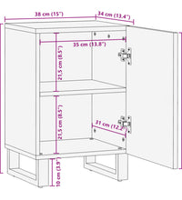 Badschrank 38x34x58 cm Raues Massivholz Mango