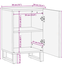 Badschrank 38x34x58 cm Massivholz Mango