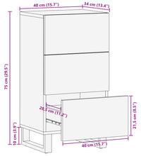 Sideboard 40x34x75 cm Raues Massives Mangoholz