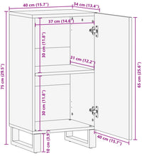 Sideboard Braun 40x34x75 cm Massivholz Mango