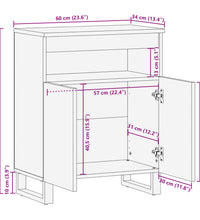 Sideboard 60x34x75 cm Massivholz Akazie