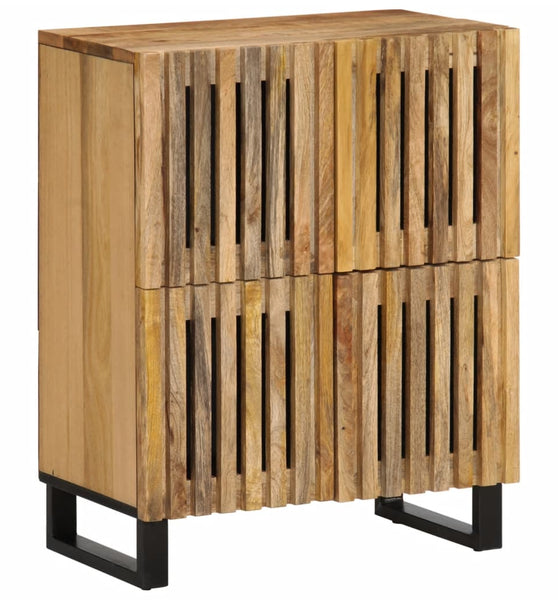 Sideboard 60x34x75 cm Raues Massives Mangoholz