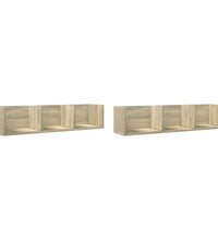 Wandschränke 2 Stk. Sonoma-Eiche 75x18x16,5 cm Holzwerkstoff