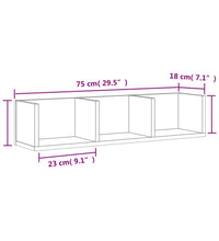 Wandschrank Grau Sonoma-Eiche 75x18x16,5 cm Holzwerkstoff