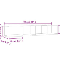 Wandschrank Grau Sonoma 99x18x16,5 cm Holzwerkstoff