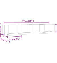 Wandschrank Braun Eichen-Optik 99x18x16,5 cm Holzwerkstoff