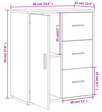 Sideboard Schwarz 60x31x70 cm Holzwerkstoff