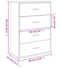 Sideboard Weiß 60x31x84 cm Holzwerkstoff