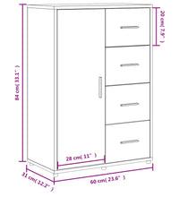 Sideboard Sonoma-Eiche 60x31x84 cm Holzwerkstoff