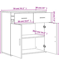 Sideboard Weiß 79x38x80 cm Holzwerkstoff