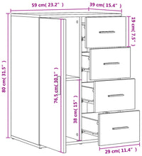 Sideboard Weiß 59x39x80 cm Holzwerkstoff