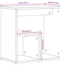 Beistelltisch Schwarz 50x30x50 cm Holzwerkstoff