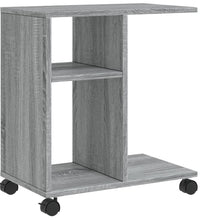 Beistelltisch mit Rollen Grau Sonoma 50x30x55 cm Holzwerkstoff