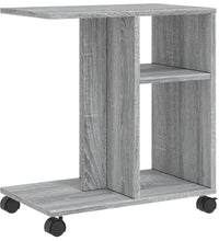 Beistelltisch mit Rollen Grau Sonoma 50x30x55 cm Holzwerkstoff