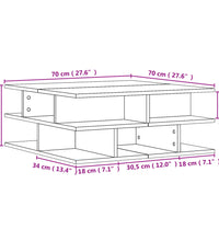 Couchtisch Braun Eichen-Optik 70x70x29 cm Holzwerkstoff